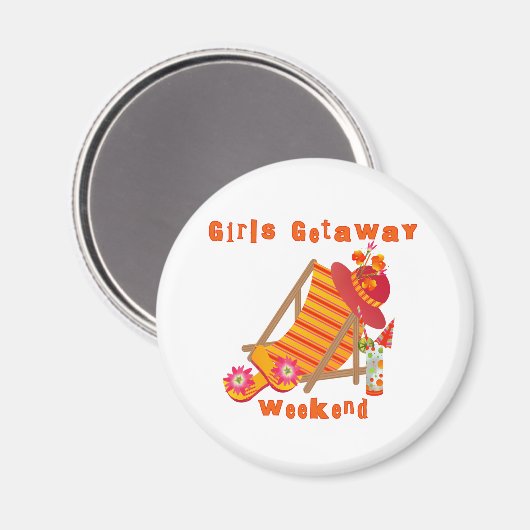 Tropische meisjes Getaway Weekend Magneet (Voorkant / Achterkant)
