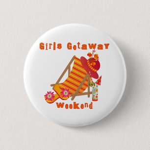 Tropische meisjes Getaway Weekend Ronde Button 5,7 Cm