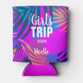 Tropische meisjes reizen met Kroon en Jaar Blikjeskoeler (Voorkant)