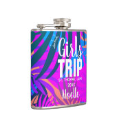 Tropische meisjes reizen met Kroon, Jaar en Naam Heupfles (Rechts)