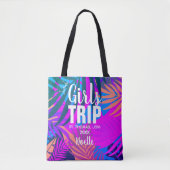 Tropische meisjes reizen met Kroon, Jaar en Naam Tote Bag (Voorkant)
