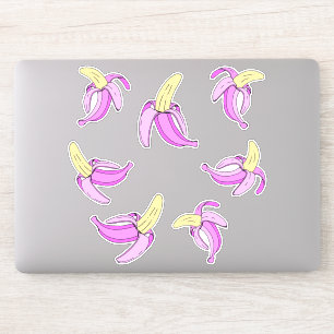 Tropische meisjesroze bananen fruit sticker