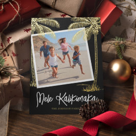 Tropische Mele Kalikimaka Foto Folie Holiday Card Folie Feestdagenkaart