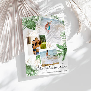 Tropische Mele Kalikimaka Kerst Foto Collage Feestdagenkaart