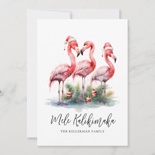 Tropische Mele Kalikimaka Kerstmis Feestdagenkaart (Voorkant)