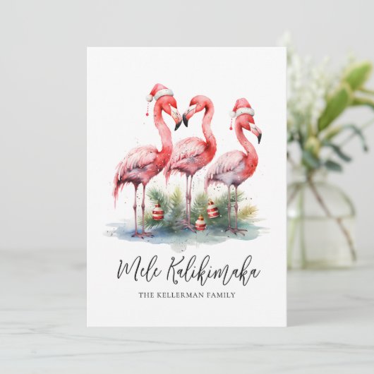 Tropische Mele Kalikimaka Kerstmis Feestdagenkaart (Staand voorkant)