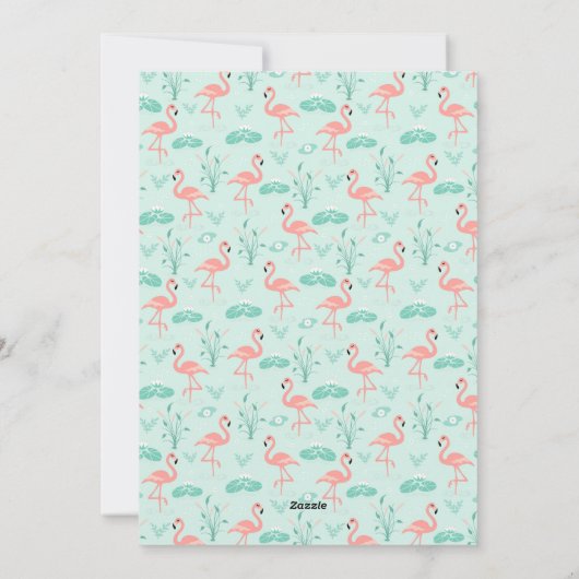 Tropische Mele Kalikimaka Roze Flamingo Foto Feestdagenkaart (Achterkant)