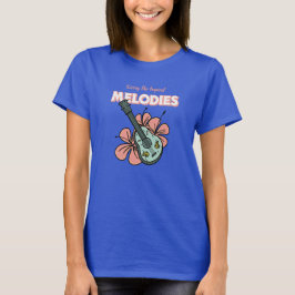 Tropische Melodieën Ukulele Floral Art T-shirt