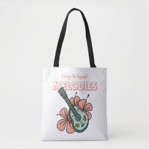 Tropische Melodieën Ukulele Floral Art Tote Bag