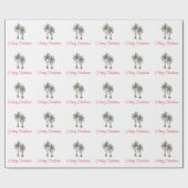Tropische Merry Christmas Palm Trees Patroon Cadeaupapier (Vlak)