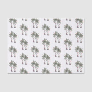 Tropische Merry Christmas Palm Trees Patroon Tissuepapier