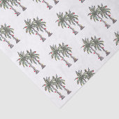 Tropische Merry Christmas Palm Trees Patroon Tissuepapier (Detail)