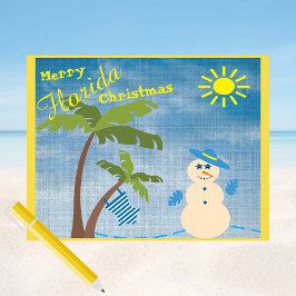 Tropische Merry Florida Kerstman op strand Briefkaart
