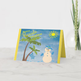 Tropische Merry Florida Kerstman op strand Feestdagen Kaart