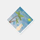 Tropische Merry Florida Kerstman op strand Servet (Hoek)