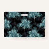 Tropische metalen blauw en goudpalen zomer badge (Achterkant)