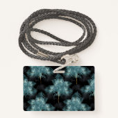 Tropische metalen blauw en goudpalen zomer badge (Achterkant met draagriem)