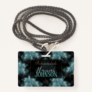 Tropische metalen blauw en goudpalen zomer badge