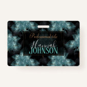 Tropische metalen blauw en goudpalen zomer badge (Voorkant)