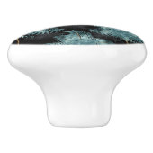 Tropische metalen blauw en goudpalen zomer keramische knop (Zijkant)