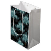 Tropische metalen blauw en goudpalen zomer medium cadeauzakje (Voorkant Gekanteld)