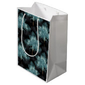 Tropische metalen blauw en goudpalen zomer medium cadeauzakje (Achterkant Gekanteld)