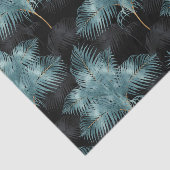 Tropische metalen blauw en goudpalen zomer tissuepapier (Detail)