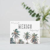 Tropische Mexico Destination Wedding Save the Date Briefkaart (Staand voorkant)