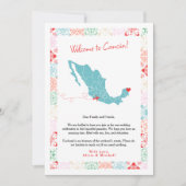 Tropische Mexico kaart QR welkom bruiloft (Voorkant)