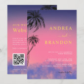 Tropische Miami of Palm Springs Alles in één bruil Kaart (Voorkant / Achterkant)