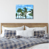 Tropische middag met palmen canvas afdruk (Insitu (Slaapkamer))