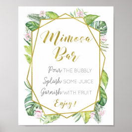 Tropische Mimosa Bar Wedding Sign Poster