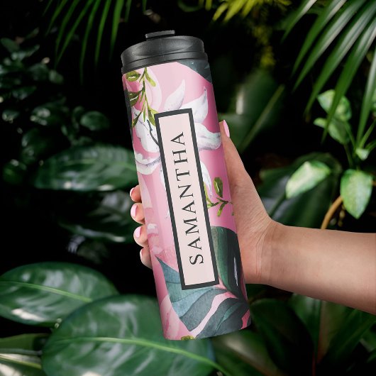 Tropische minimalistische thermische droogtrommel thermosbeker