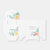 Tropische Mint Bloemige Baby Shower Bedankdoosjes (Uitgevouwen)