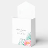 Tropische Mint Bloemige Baby Shower Bedankdoosjes (Geopend)