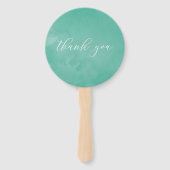 Tropische Mint Bloemige Baby Shower Handwaaier (Achterkant)