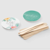 Tropische Mint Bloemige Baby Shower Handwaaier (Niet-gemonteerd)