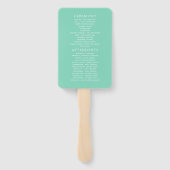 Tropische Mint Bloemige Zomer Bruiloft Handwaaier (Achterkant)