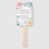 Tropische Mint Bloemige Zomer Bruiloft Handwaaier (Voorkant)
