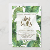 Tropische Miss naar Mrs bruids douche uitnodiging (Voorkant)