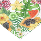 Tropische mix-fruit, bloemen en bladeren op wit korte tafelloper (Hoek)