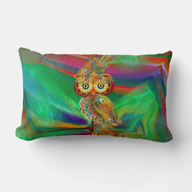 Tropische Mode Koningin Owl Pillow Kussen (Voorkant)