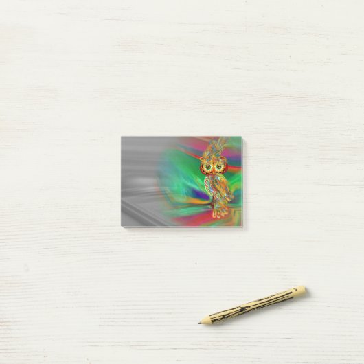 Tropische Mode Koningin Owl Post-it® Notes (Op bureau)