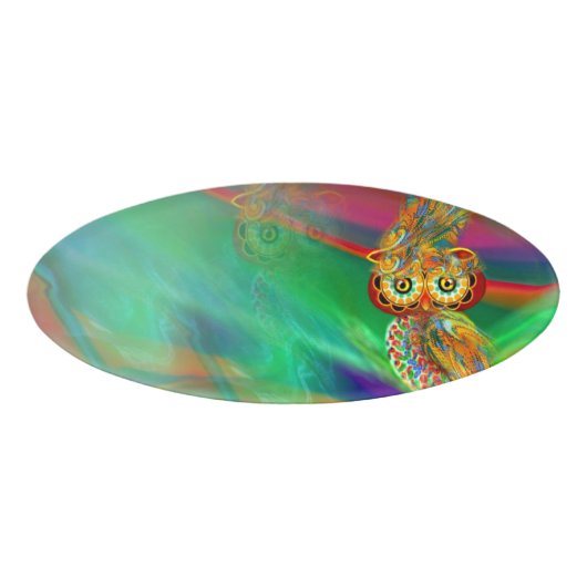 Tropische Mode Queen Owl Name Tag (Voorkant)
