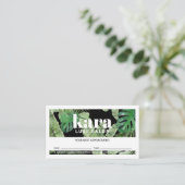 Tropische Moderne Boutique Salon Black Appointment Klantenkaartje (Staand voorkant)