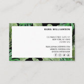 Tropische Moderne Boutique Salon Black Appointment Klantenkaartje (Achterkant)