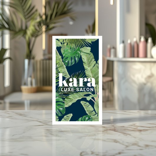 Tropische Moderne Boutique Salon Designer Navy Visitekaartje