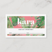 Tropische Moderne Boutique Salon Pink Benoeming Klantenkaartje (Voorkant)