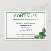 Tropische moderne bruiloft na feest informatiekaartje (Voorkant)