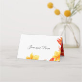 Tropische moderne florale gevouwen plaatskaartje (Achterkant)